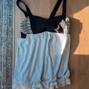 Mint green and black bra top lululemon tank.